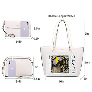Handbags for Women Shoulder Bags Tote Satchel Hobo 3pcs Purse Set Pearlescent-Khaki