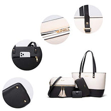 Load image into Gallery viewer, Women Fashion Handbags Tote Bag Shoulder Bag Top Handle Satchel Purse Set 4pcs (Beige)