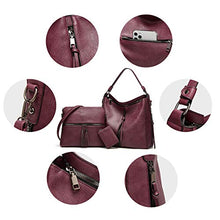 Load image into Gallery viewer, Women Fashion Handbags Tote Bag Shoulder Bag Top Handle Satchel Purse Set 4pcs (Beige)