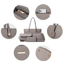 Load image into Gallery viewer, Women Fashion Handbags Tote Bag Shoulder Bag Top Handle Satchel Purse Set 4pcs (Beige)