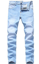 Load image into Gallery viewer, Boy&#39;s Ripped Distressed Straight Leg Contrast Color(Grey &amp; White) Casual Jeans Pants for Kids,L0111,14