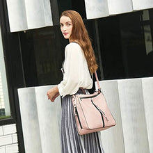 Load image into Gallery viewer, Women Fashion Handbags Tote Bag Shoulder Bag Top Handle Satchel Purse Set 4pcs (Beige)