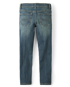 Boys Basic Straight Leg Jeans, Dk Rinse Wash,