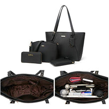 Load image into Gallery viewer, Women Fashion Handbags Tote Bag Shoulder Bag Top Handle Satchel Purse Set 4pcs (Beige)