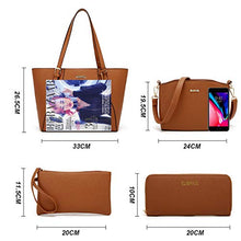 Load image into Gallery viewer, Women Fashion Handbags Tote Bag Shoulder Bag Top Handle Satchel Purse Set 4pcs (Beige)