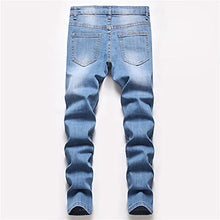 Load image into Gallery viewer, Boy&#39;s Skinny Fit Elastic Waist Ripped Distressed Stretch Fashion Denim Jeans Pants,Light Blue,16