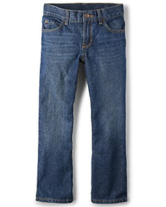 Boys Basic Bootcut Jeans, Dk Juptier,