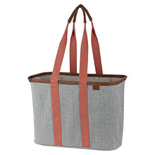 Load image into Gallery viewer, CleverMade 30L SnapBasket LUXE - Reusable Collapsible Durable Grocery Shopping Bag - Heavy Duty Large Structured Tote, Heather Grey