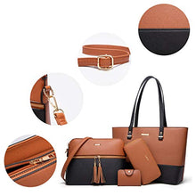 Load image into Gallery viewer, Women Fashion Handbags Tote Bag Shoulder Bag Top Handle Satchel Purse Set 4pcs (Beige)