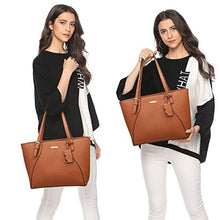 Load image into Gallery viewer, Women Fashion Handbags Tote Bag Shoulder Bag Top Handle Satchel Purse Set 4pcs (Beige)