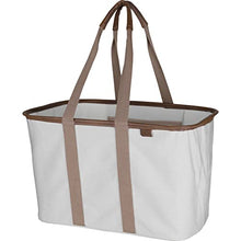 Load image into Gallery viewer, CleverMade 30L SnapBasket LUXE - Reusable Collapsible Durable Grocery Shopping Bag - Heavy Duty Large Structured Tote, Heather Grey