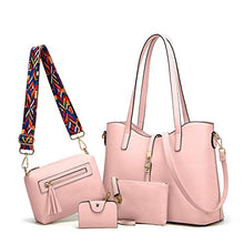 Load image into Gallery viewer, Women Fashion Handbags Tote Bag Shoulder Bag Top Handle Satchel Purse Set 4pcs (Beige)