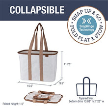 Load image into Gallery viewer, CleverMade 30L SnapBasket LUXE - Reusable Collapsible Durable Grocery Shopping Bag - Heavy Duty Large Structured Tote, Heather Grey