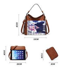 Load image into Gallery viewer, Women Fashion Handbags Tote Bag Shoulder Bag Top Handle Satchel Purse Set 4pcs (Beige)