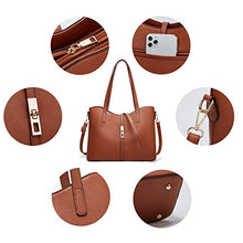 Load image into Gallery viewer, Women Fashion Handbags Tote Bag Shoulder Bag Top Handle Satchel Purse Set 4pcs (Beige)