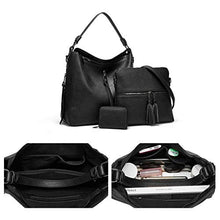 Load image into Gallery viewer, Women Fashion Handbags Tote Bag Shoulder Bag Top Handle Satchel Purse Set 4pcs (Beige)