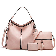 Load image into Gallery viewer, Women Fashion Handbags Tote Bag Shoulder Bag Top Handle Satchel Purse Set 4pcs (Beige)