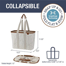 Load image into Gallery viewer, CleverMade 30L SnapBasket LUXE - Reusable Collapsible Durable Grocery Shopping Bag - Heavy Duty Large Structured Tote, Heather Grey