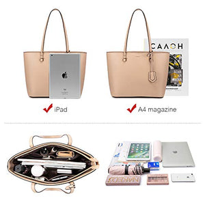 Handbags for Women Shoulder Bags Tote Satchel Hobo 3pcs Purse Set Pearlescent-Khaki