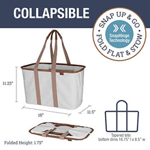 Load image into Gallery viewer, CleverMade 30L SnapBasket LUXE - Reusable Collapsible Durable Grocery Shopping Bag - Heavy Duty Large Structured Tote, Heather Grey