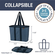 Load image into Gallery viewer, CleverMade 30L SnapBasket LUXE - Reusable Collapsible Durable Grocery Shopping Bag - Heavy Duty Large Structured Tote, Heather Grey