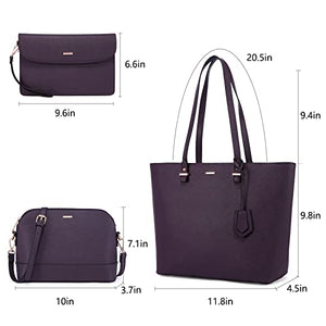 Handbags for Women Shoulder Bags Tote Satchel Hobo 3pcs Purse Set Pearlescent-Khaki