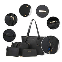 Load image into Gallery viewer, Women Fashion Handbags Tote Bag Shoulder Bag Top Handle Satchel Purse Set 4pcs (Beige)