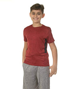 5 Pack: Boys Girls Active Athletic Quick Dry Dri Fit Short Sleeve T-Shirt Crew Neck Tops Teen Gym Undershirts Tees Youth Basketball Clothes Moisture Wicking Performance-Set 11,Medium (8-10)