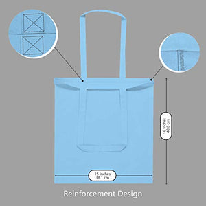 TOPDesign 5 | 12 | 24 | 48 | 192 Pack Economical Cotton Tote Bag, Lightweight Medium Reusable Grocery Shopping Cloth Bags, Suitable for DIY, Advertising, Promotion, Gift, Giveaway, Activity (5-Pack)