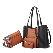 Load image into Gallery viewer, Women Fashion Handbags Tote Bag Shoulder Bag Top Handle Satchel Purse Set 4pcs (Beige)