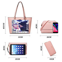 Load image into Gallery viewer, Women Fashion Handbags Tote Bag Shoulder Bag Top Handle Satchel Purse Set 4pcs (Beige)
