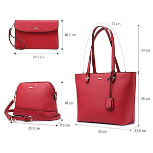 Handbags for Women Shoulder Bags Tote Satchel Hobo 3pcs Purse Set Pearlescent-Khaki