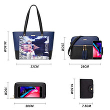 Load image into Gallery viewer, Women Fashion Handbags Tote Bag Shoulder Bag Top Handle Satchel Purse Set 4pcs (Beige)
