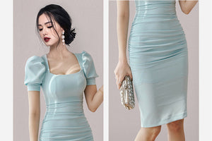 Stylish Elegant Thin Bright Color Dress