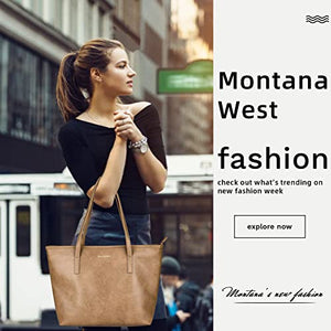 Montana West Large Leather Tote Bags for Women Top Handle Shoulder Bag Satchel Hobo Purses and Handbags (EDC Khaki)