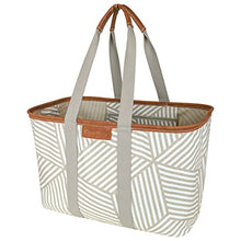 Load image into Gallery viewer, CleverMade 30L SnapBasket LUXE - Reusable Collapsible Durable Grocery Shopping Bag - Heavy Duty Large Structured Tote, Heather Grey