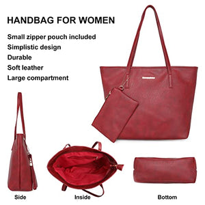 Montana West Large Leather Tote Bags for Women Top Handle Shoulder Bag Satchel Hobo Purses and Handbags (EDC Khaki)