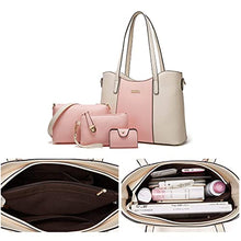 Load image into Gallery viewer, Women Fashion Handbags Tote Bag Shoulder Bag Top Handle Satchel Purse Set 4pcs (Beige)