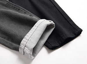 Boy's Skinny Fit Elastic Waist Ripped Distressed Stretch Fashion Washed Denim Jeans Pants,BlackL0045,10