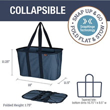 Load image into Gallery viewer, CleverMade 30L SnapBasket LUXE - Reusable Collapsible Durable Grocery Shopping Bag - Heavy Duty Large Structured Tote, Heather Grey