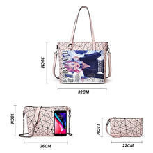 Load image into Gallery viewer, Women Fashion Handbags Tote Bag Shoulder Bag Top Handle Satchel Purse Set 4pcs (Beige)
