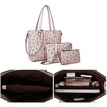 Load image into Gallery viewer, Women Fashion Handbags Tote Bag Shoulder Bag Top Handle Satchel Purse Set 4pcs (Beige)