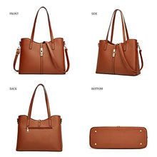 Load image into Gallery viewer, Women Fashion Handbags Tote Bag Shoulder Bag Top Handle Satchel Purse Set 4pcs (Beige)
