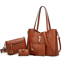 Load image into Gallery viewer, Women Fashion Handbags Tote Bag Shoulder Bag Top Handle Satchel Purse Set 4pcs (Beige)