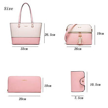 Load image into Gallery viewer, Women Fashion Handbags Tote Bag Shoulder Bag Top Handle Satchel Purse Set 4pcs (Beige)