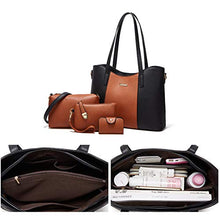 Load image into Gallery viewer, Women Fashion Handbags Tote Bag Shoulder Bag Top Handle Satchel Purse Set 4pcs (Beige)