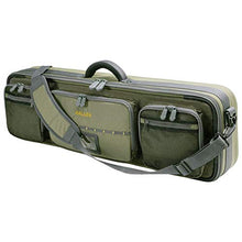 Load image into Gallery viewer, Cottonwood Fly Fishing Rod &amp; Gear Bag Case, Fits 4-Piece, 9.5-Foot Fishing Rods, Heavy-Duty Honeycomb Frame, 1674 CU in / 27 L, Gray/Lime 6379