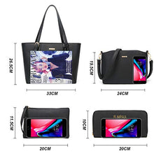 Load image into Gallery viewer, Women Fashion Handbags Tote Bag Shoulder Bag Top Handle Satchel Purse Set 4pcs (Beige)