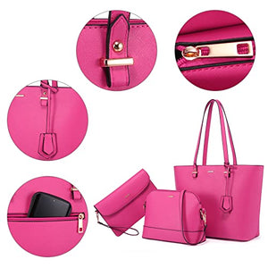 Handbags for Women Shoulder Bags Tote Satchel Hobo 3pcs Purse Set Pearlescent-Khaki