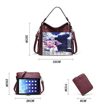 Load image into Gallery viewer, Women Fashion Handbags Tote Bag Shoulder Bag Top Handle Satchel Purse Set 4pcs (Beige)